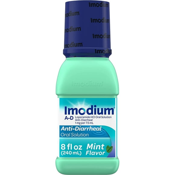 Imodium A-D Liquid Oral Anti-Diarrheal Medicine with Loperamide Hydrochloride to Help Control Symptoms of Diarrhea Due to Acute, Active & Traveler's Diarrhea, Mint Flavor, 8 fl. oz