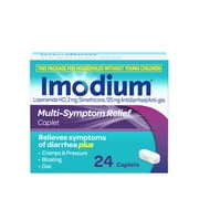 Imodium Multi-Symptom Relief Anti-Diarrheal Caplets 2mg Loperamide & Simethicone 125 mg, 24 Count