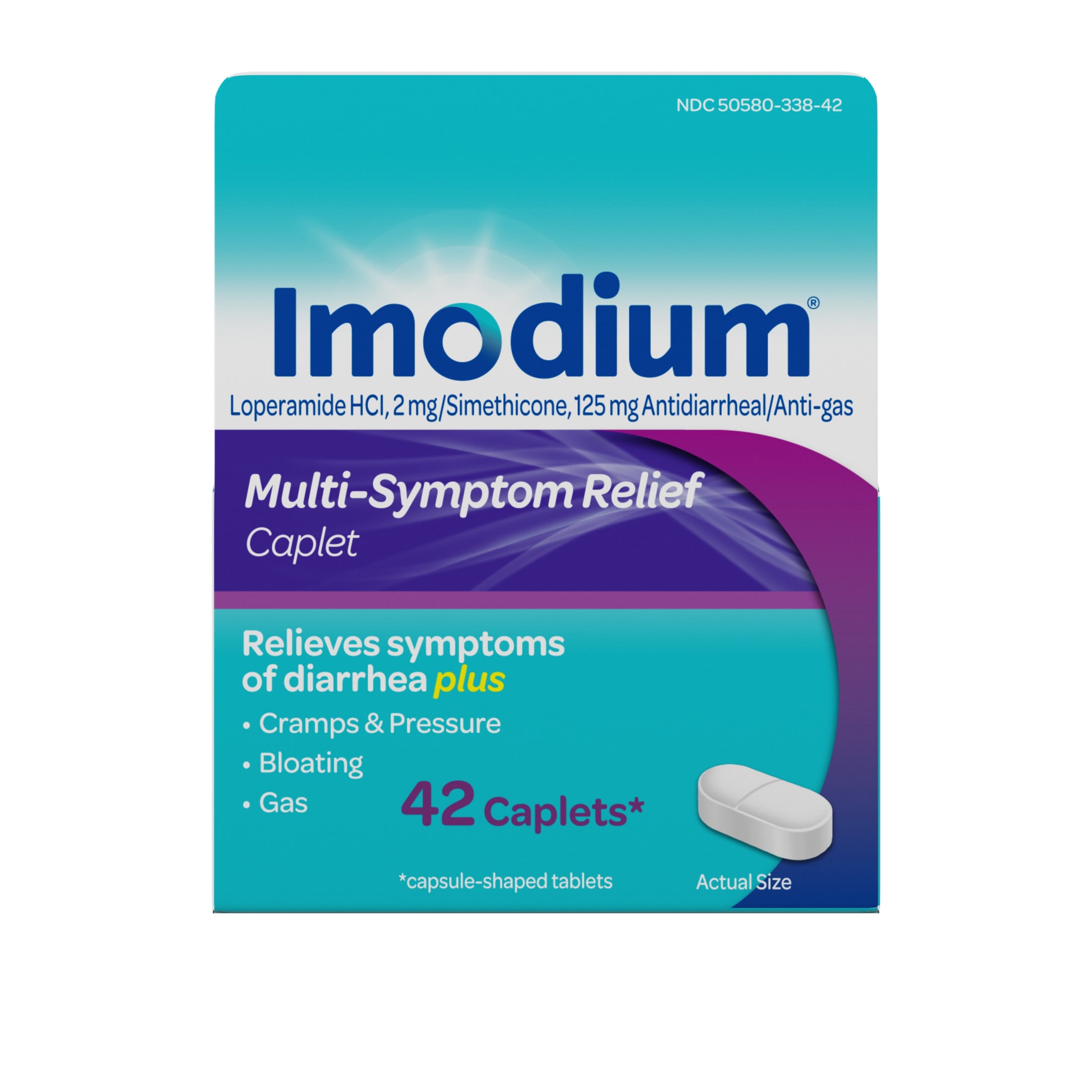 Imodium Multi-Symptom Relief Anti-Diarrheal Medicine Caplets, 42 ct. - image 1 of 11
