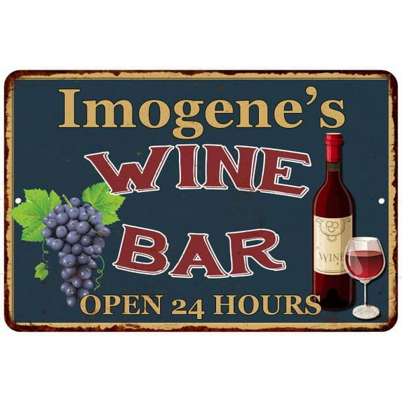 Imogene's Green Wine Bar Wall Décor Kitchen Gift 12x18 Metal 112180043786