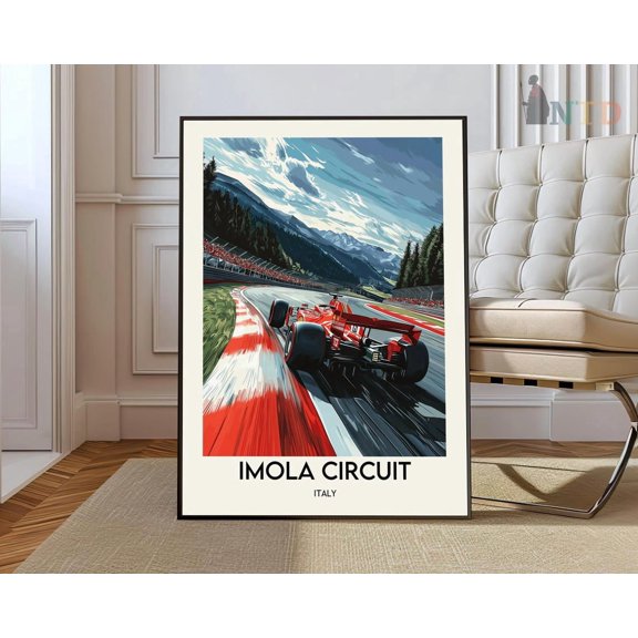 Imola Circuit Italy Wall Art Print, Motorsport Racing Track Decor