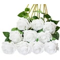 thumbnail image 1 of Imoment 10PCS White Roses Artificial Silk Flowers, Fake Roses with Long Stems,Faux Rose Bouquets for Wedding Floral Arrangements-21.2 Inch, 1 of 6