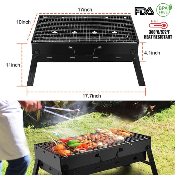 Imountek 10" Small Charcoal Folding BBQ Grill, Portable