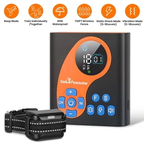 Imountek 2 in 1 Wireless Dog Fence with 1 Training Collar IP68 Waterproof, Invisible Pet Containment System, 722ft Adjustable Range with Beep Vibration Static Correction