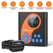 Imountek 2 in 1 Wireless Dog Fence with 1 Training Collar IP68 Waterproof, Invisible Pet Containment System, 722ft Adjustable Range with Beep Vibration Static Correction