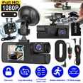 thumbnail image 1 of Imountek 3 Channel WiFi Dash Cam with Front, Rear & Inside Camera, 1080P FHD, 170° Wide Angle, Loop Recording, Motion Detection, 64GB Card & Reversing Visual Included, 1 of 12