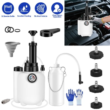 TRQ One Man Brake Bleeder Kit With Magnet Mount – Includes Hose & Fittings, TLK01016