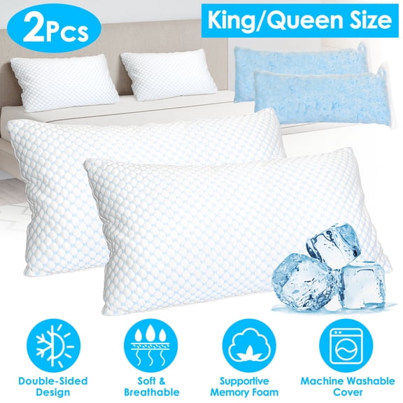 Imountek Adjustable Memory Foam Pillow, Cooling, Extra Filling, Machine Washable for All Sleepers