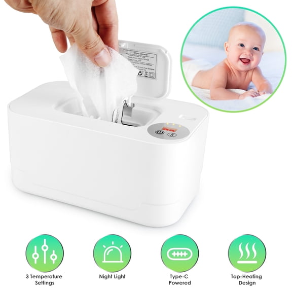 Imountek Baby Wipe Warmer 3 Temperature Settings Type-C Powered Wet Wipes Dispenser with Night Light Large Capacity