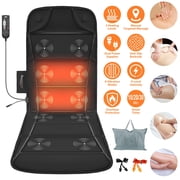 Imountek Full Body Vibration Massage Mat with Heat, 10 Motors, 9 Modes & Timer, Portable Electric Massage Pad for Neck Back Waist Legs, Black