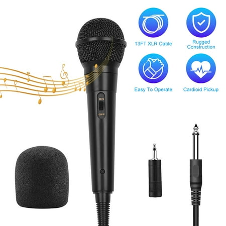 Imountek Handheld Wired Microphone with 13ft Cable, On/Off Switch, Cardioid Dynamic Vocal Mic for Karaoke Live Performance