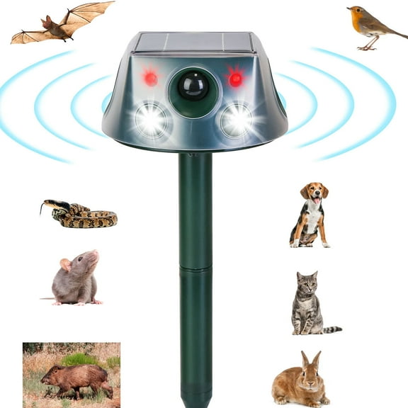 Imountek Solar Animal Repeller Ultrasonic Mole Snake Squirrel Repellent with 3 Modes Motion Sensor