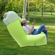 Imountek Solid Print Polyester Inflatable Air Sofa, Green