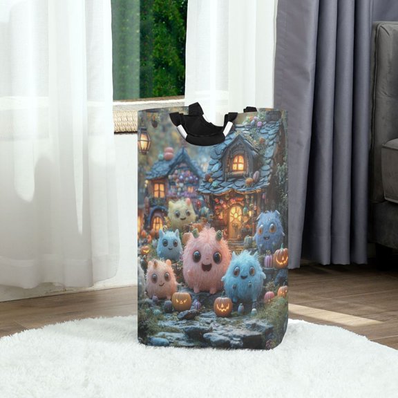 Imp Party Foldable Laundry Hamper 12.6x11x22.7in with Handles for Bathroom Bedroom Storage