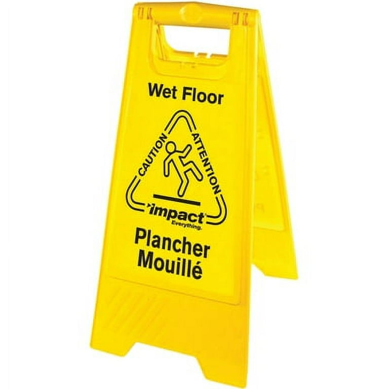 Bilingual Yellow Wet Floor Sign, 12.05 x 1.55 x 24.3 Bilingual Yellow Wet Floor Sign, 12.05 x 1.55 x 24.3