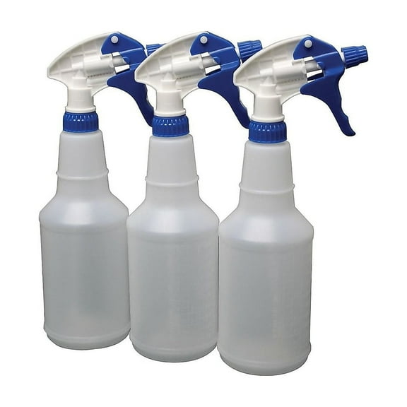Impact 24 Oz. Spray Bottle Transparent/White/Blue 3/Pack (721707)