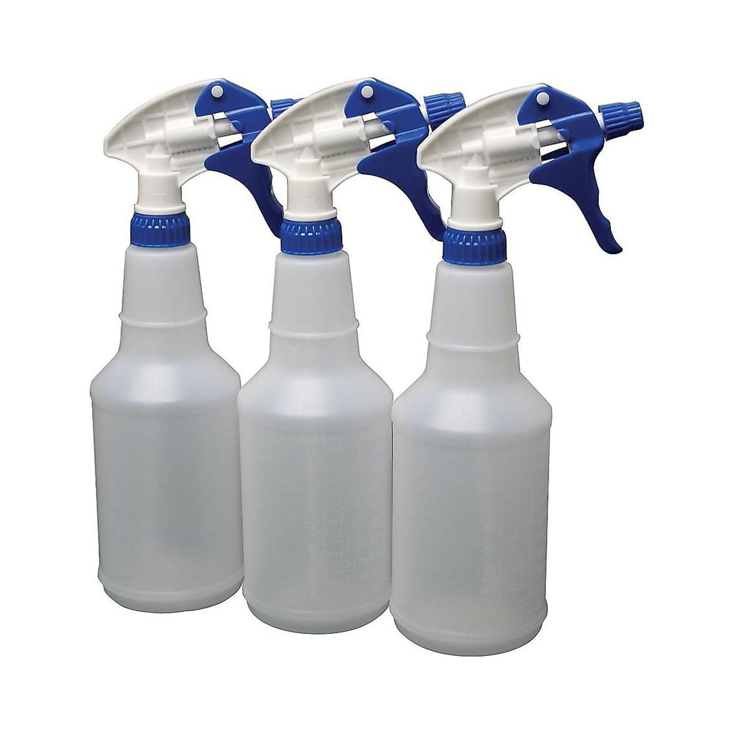Impact 24 Oz. Spray Bottle Transparent/White/Blue 3/Pack (721707) 