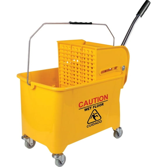Impact Products Mop Bucket With Wringer HHMB20L - Heavy Duty Plastic, 21 Qt, Yellow