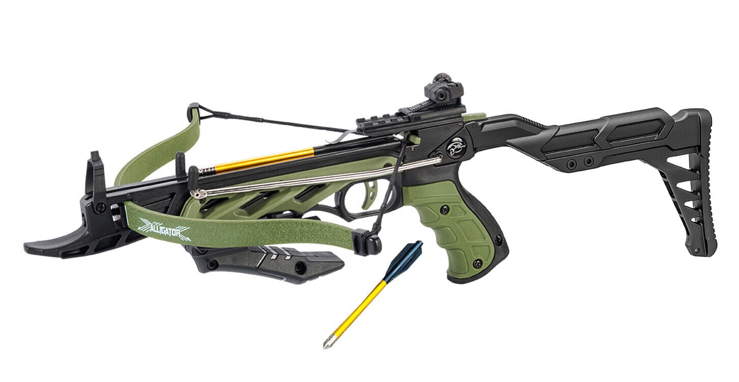 80lbs Green Black Self Cocking Pistol Crossbow for Archery