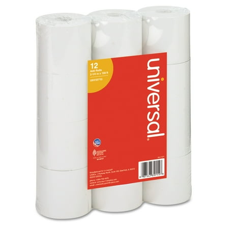Impact And Inkjet Print Bond Paper Rolls, 0.5" Core, 2.25" X 150 Ft, White, 12/pack | Bundle of 5 Packs