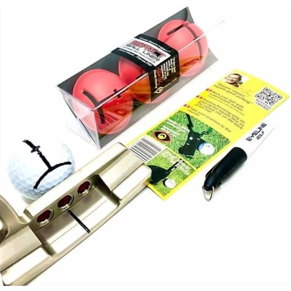 Impact Ball Liner 3-Pack with Marker by Hank Haney - Easy Ball Marking Stencil for Accurate Putter Face & Target Line, USGA Legal, Precision Putting Alignment Tool Used by Tour Players