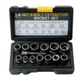 Impact Bolt & Nut Remover Set,13+1 Pieces Bolt Extractor Tool Set with