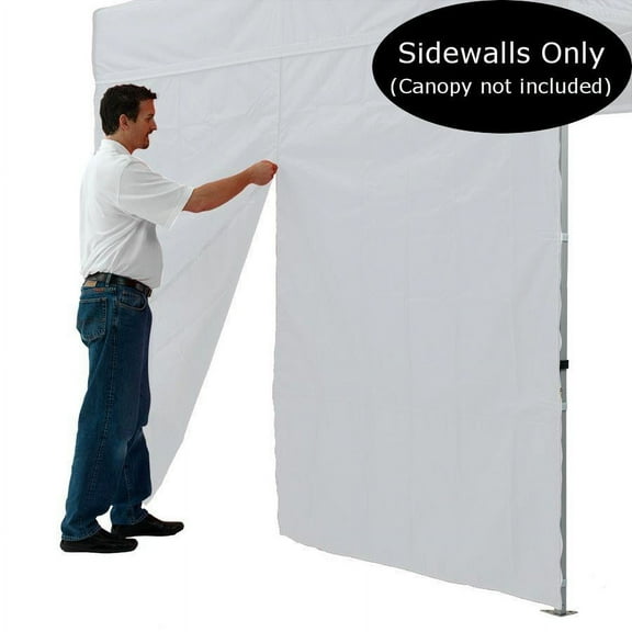 Impact Canopy 10 Foot Middle Zipper Canopy Tent Wall, 1 Wall ONLY, 10? Canopy Sidewall, White