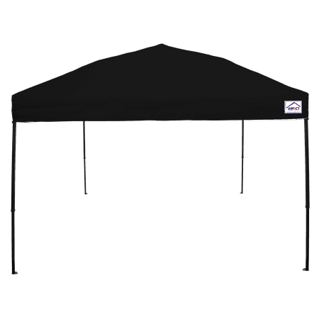 Impact Canopy 10' x 10' Canopy Tent, UV Coated, Black Steel Framed, Pop Up Tent Includes Roller Bag, Black