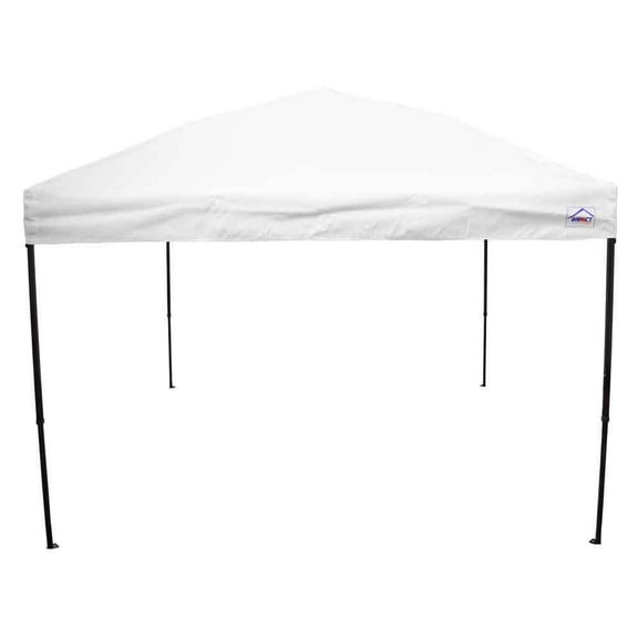 Impact Canopy 10' x 10' Canopy Tent, UV Coated, Black Steel Framed, Pop Up Tent Includes Roller Bag, White