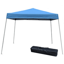 Impact Canopy 10 x 10 Pop Up Canopy Tent, Instant Slant Leg Portable Shade Tent with Carrying Bag, Blue