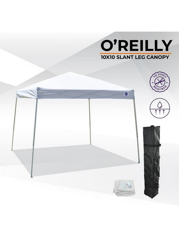 Impact Canopy 10 x 10 Pop Up Canopy Tent, Instant Slant Leg Portable Shade Tent with Carrying Bag, White