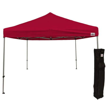 Impact Canopy 10 x 10 Pop Up Canopy Tent, Straight Leg Shelter, Steel Frame, Roller Bag, Red
