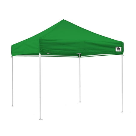 Impact Canopy 10 x 10 Pop Up Canopy Tent, Straight Leg Shelter, Steel Frame, UV Coated, Roller Bag, Kelly Green