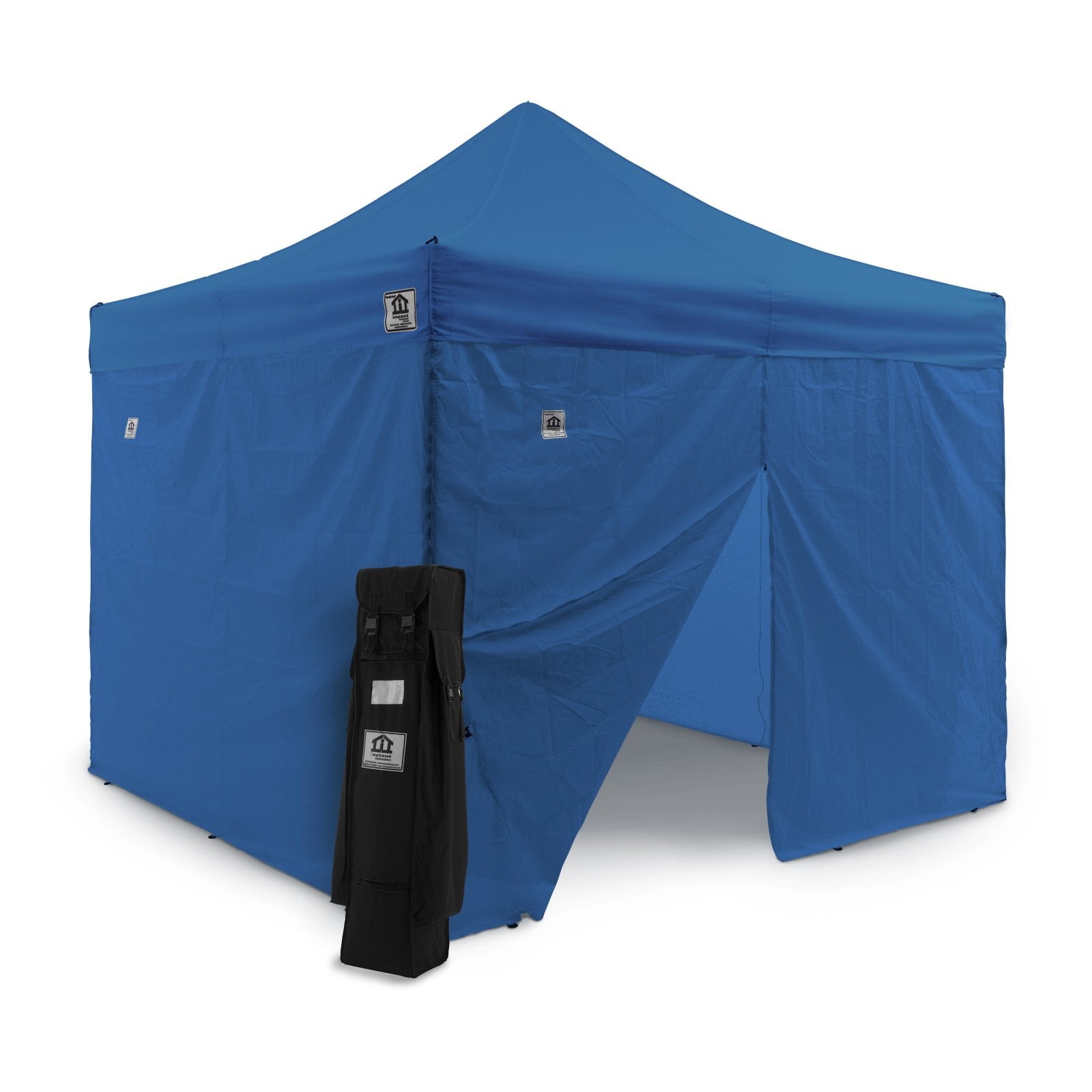 Impact Canopy 10x10 Instant Pop Up Canopy Tent, Aluminum Frame, Sidewalls, Mesh Breeze Sidewalls, Complete Enclosure, Roller Bag, Red