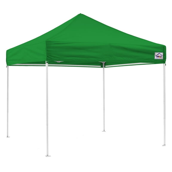 Impact Canopy 10x10 Instant Pop Up Canopy Tent, Straight Leg, Weight Bags, Roller Bag, Kelly Green