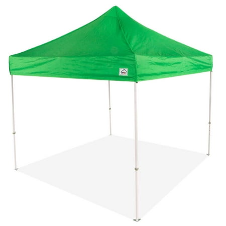 Impact Canopy 10x10 Pop Up Canopy Tent, Powder Coated Steel Frame, Straight Leg, Wheeled Roller Bag, Green