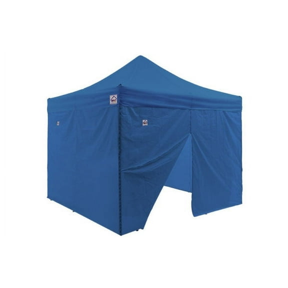 Impact Canopy 10x10 Pop Up Canopy Tent, Sidewalls, Straight Leg Shelter, Steel Frame, Roller Bag, Royal Blue