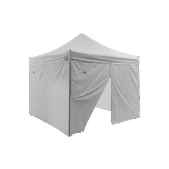Impact Canopy 10x10 Pop Up Canopy Tent, Sidewalls, Straight Leg Shelter, Steel Frame, Roller Bag, White