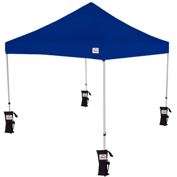 Impact Canopy 10x10 Pop Up Canopy Tent, Straight Leg Shelter, 4 Weight Bags, Steel Frame, Roller Bag, Royal Blue