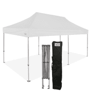 Impact Canopy 10x20 Instant Pop Up Canopy Tent, Commercial Grade Aluminum Frame, Wheeled Roller Bag, White