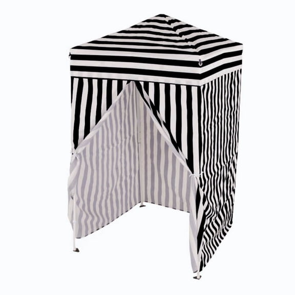 Impact Canopy 4 x 4 Portable Changing Room Tent, Privacy Cabana, Black and White