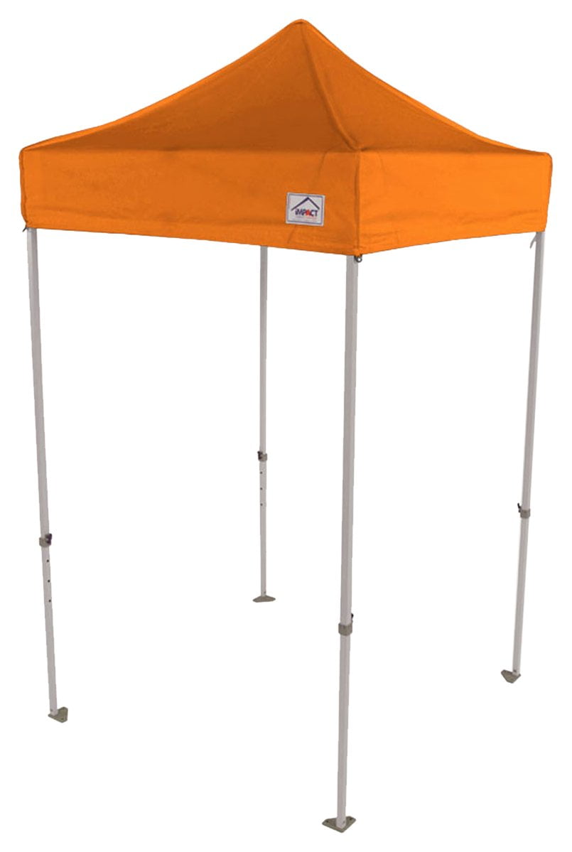 Impact Canopy 5x5 Pop Up Canopy Tent Lightweight Powder Coated Steel Frame Straight Leg Orange Size 5 x 5