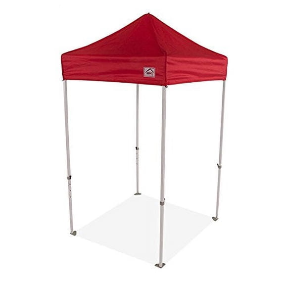 Impact Canopy 5x5 Pop Up Canopy Tent, Lightweight Powder Coated Steel Frame, Straight Leg, Red