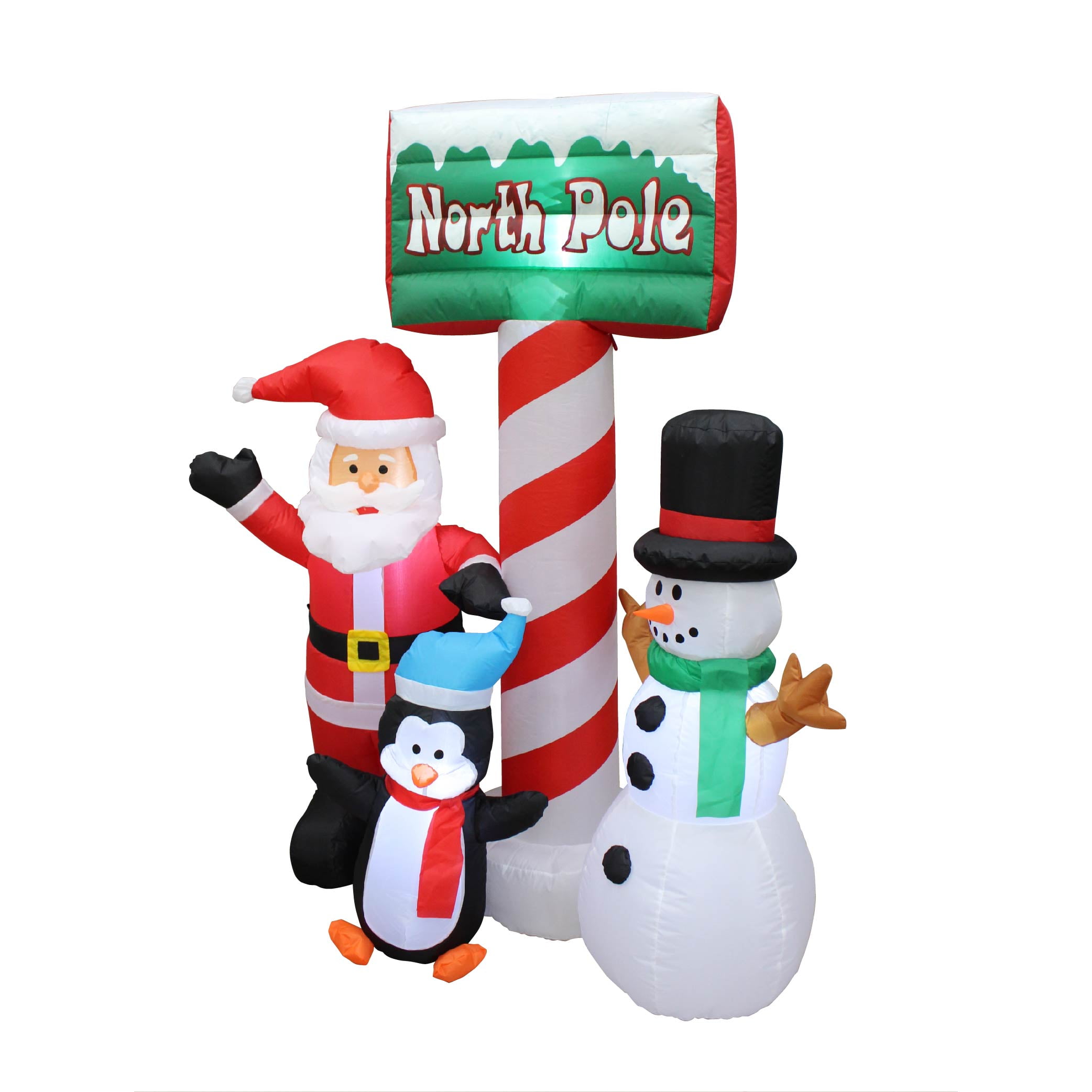 Impact Canopy Christmas Inflatable Decoration, Outdoor Holiday Lighted Snowman-Santa-Penguin, 5 Feet Tall