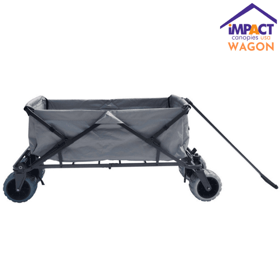 Impact Canopy Folding Utility Wagon, Collapsible, All Terrain Beach Wagon, Grey