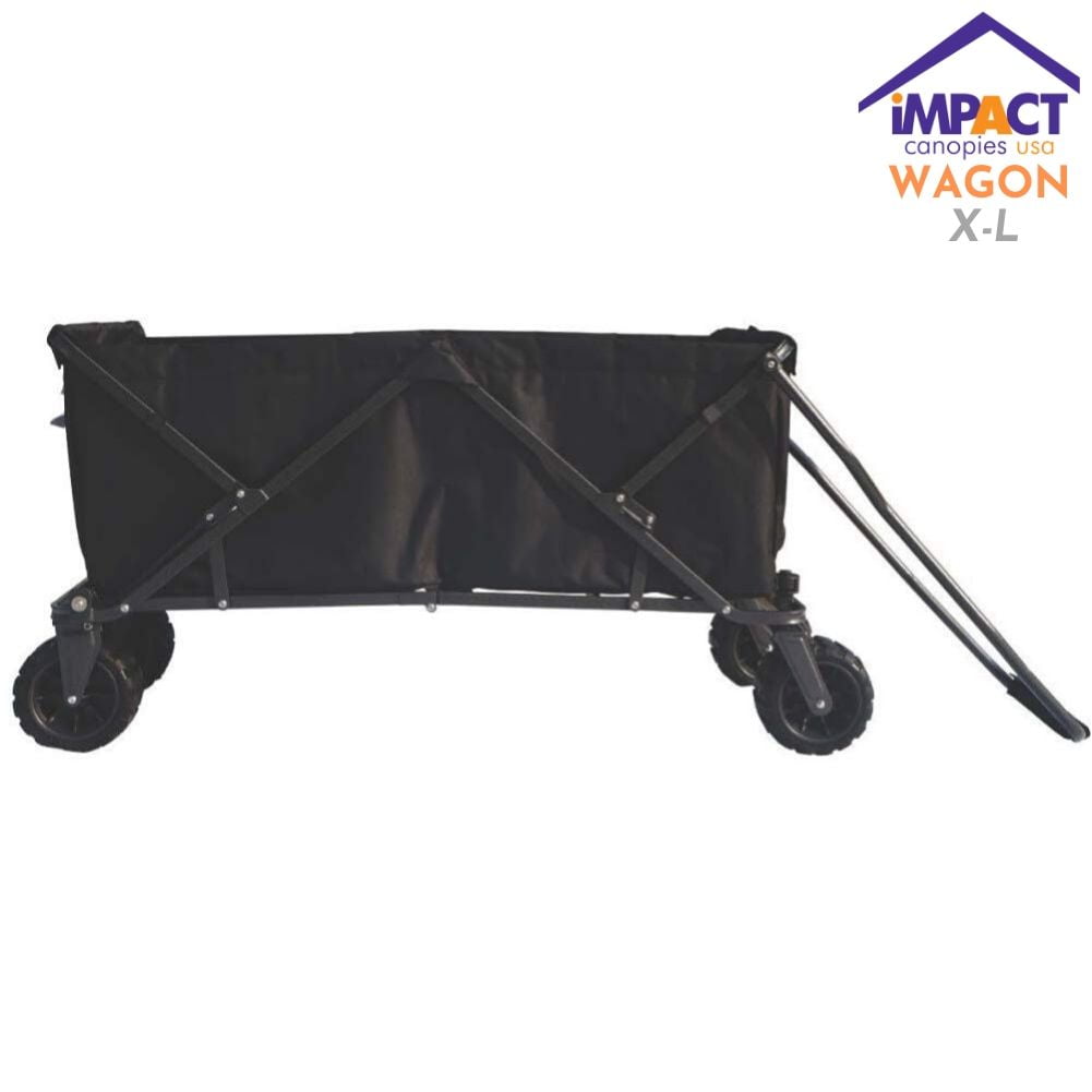 Impact Canopy Folding Utility Wagon, Collapsible, All Terrain Wagon, Extra Large, Black