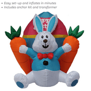 Impact Canopy Inflatable Outdoor Easter Decoration, Easter Bunny, Egg, and Carrots, 4 Feet Tall