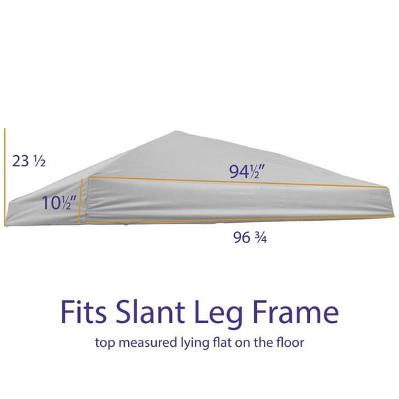 Impact Canopy Replacement Quest Canopy Top, Fits 10' x 10' Slant Leg Pop Up, Light Gray