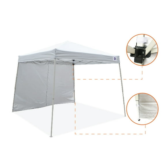 Impact Canopy Slant Leg Canopy with Single Sun Wall, White