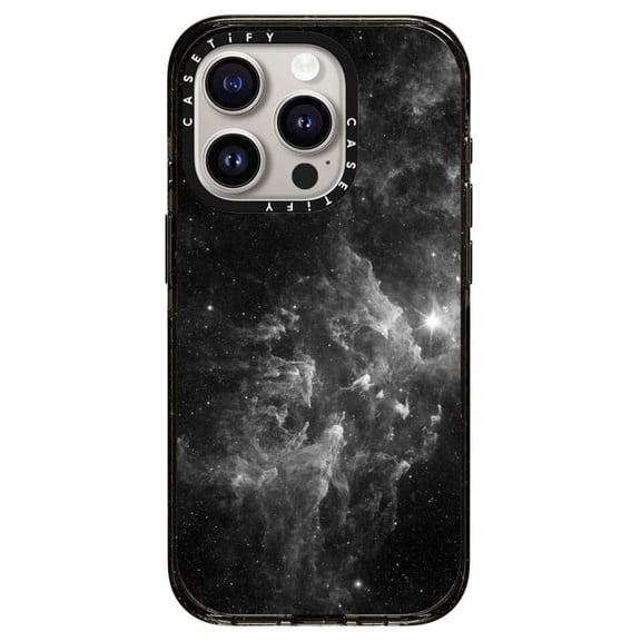 Impact Case for 15 Pro [8.2ft 4X Military Grade Drop Protection/Compatible with Magsafe] - Black Space Marble - Clear Black